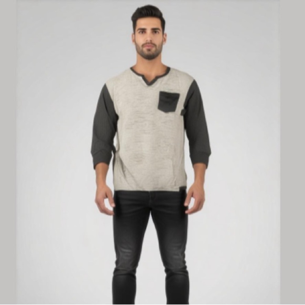 STOCKHOMME Evolution Grey Long Sleeve T-shirt with chest pocket XL